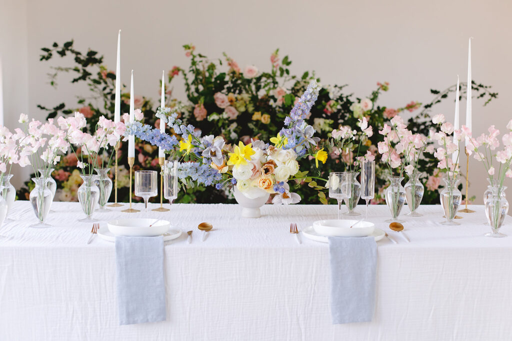 Détail de la décoration de table, formation bases florales pour novices 