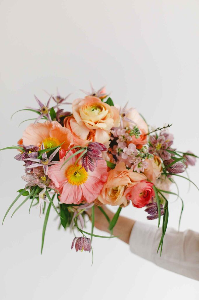 bouquet de mariée rose orange