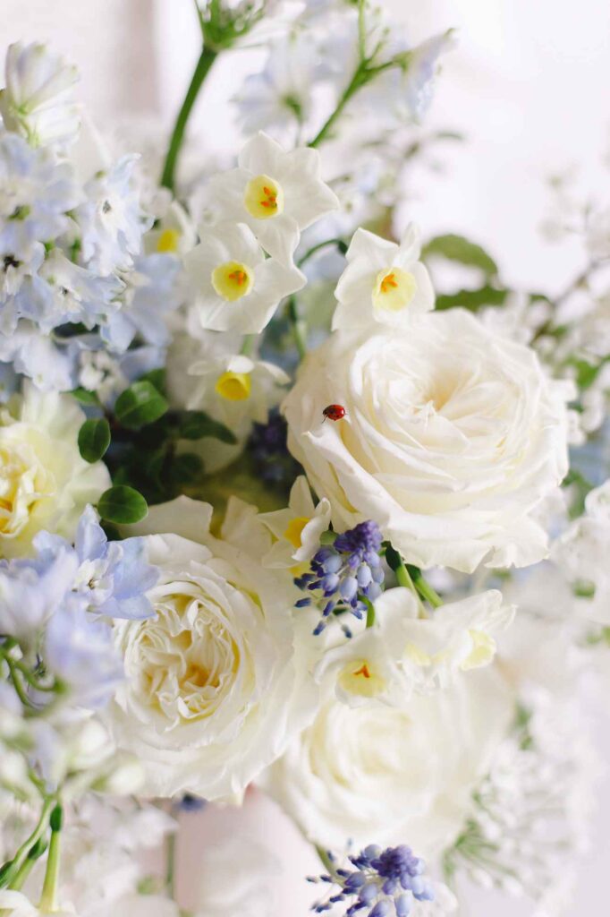 bouquet de mariée bleu