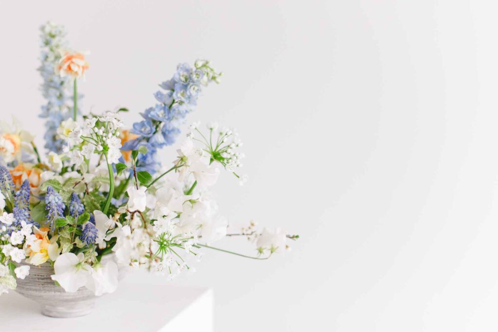 kenzan fleur blanche bleu